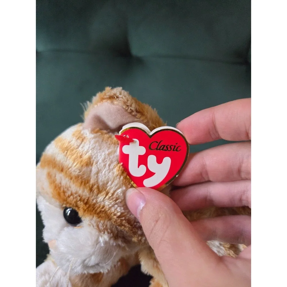 Ty Classic Cobbler Orange Tabby Plush Cat 12'' Laying W/ Tags 2016